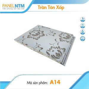 Trần tôn xốp họa tiết hoa xám A14