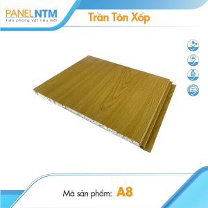 Trần tôn xốp vân gỗ sáng A8