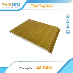 Trần tôn xốp vân gỗ sáng A8 có gân