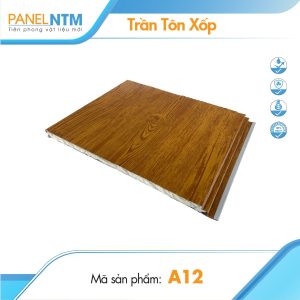 Trần tôn xốp vân gỗ sồi vàng A12