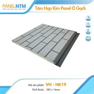 Tấm panel hợp kim vân gạch màu ghi xám HK19
