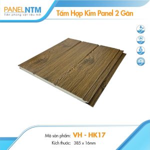 Tấm panel hợp kim vân gỗ cổ điển nâu trầm HK17