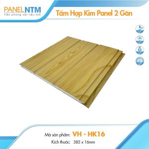Tấm panel hợp kim vân gỗ sồi vàng sáng HK16