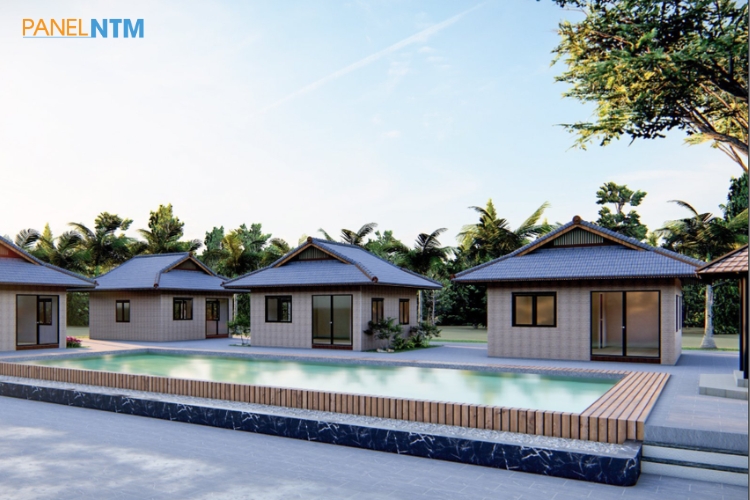 Biệt thự, resort đề cao tính thẩm mỹ sử dụng trần panel hợp kim